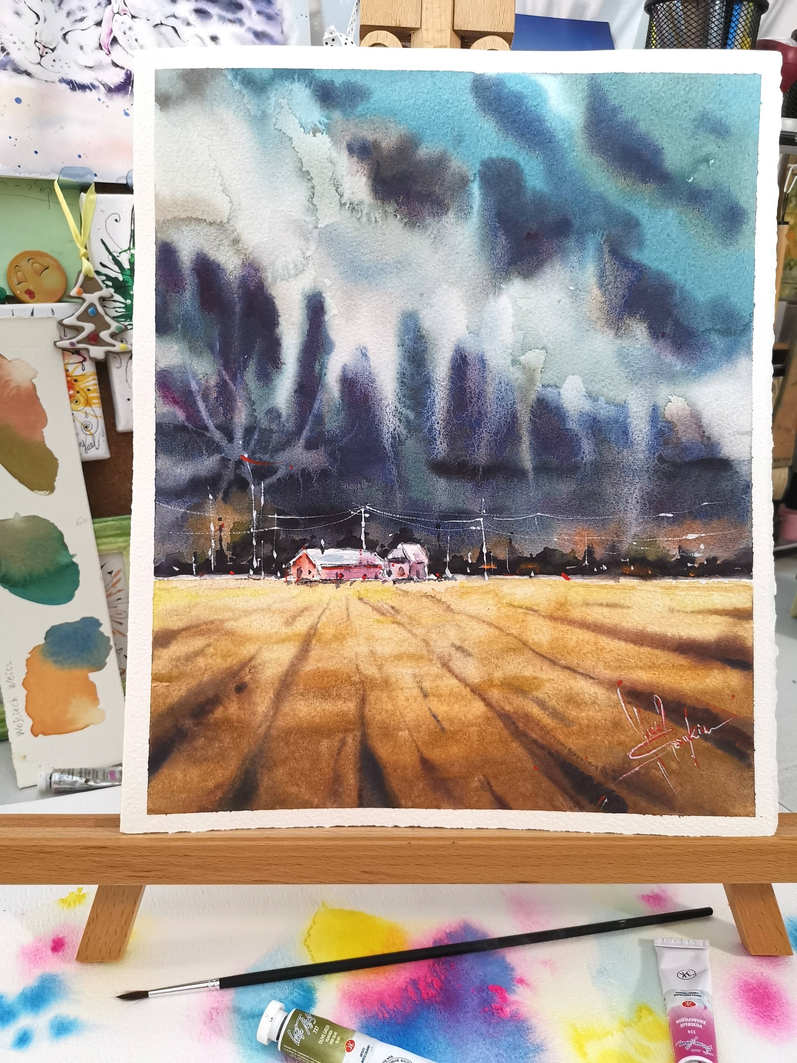 Tuscany Painting Original Watercolor Artwork — image 2